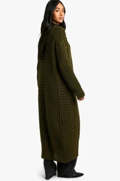 Cardigans|Knitwear*boohoo Knit Longline Cardigan khaki