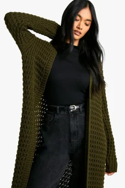Cardigans|Knitwear*boohoo Knit Longline Cardigan khaki