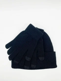 Hats & Gloves|Hats & Gloves*SVNX Knitted Beanie And Gloves Set Black