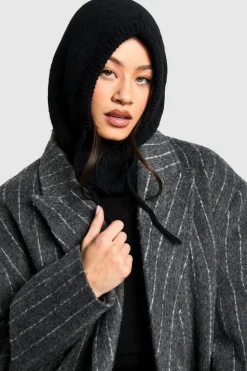Hats & Gloves|Hats & Gloves*boohoo Knitted Cosy Hood black