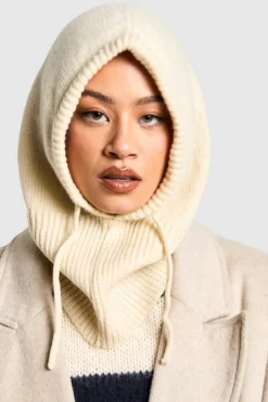 Hats & Gloves|Hats & Gloves*boohoo Knitted Cosy Hood cream