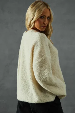 Oversized Jumpers*MissPap Knitted Crew Neck Oversized Jumper oatmeal