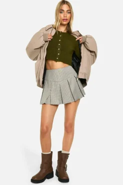 Cardigans|Jumpers & Cardigans*boohoo Knitted Cropped Button Cardigan olive