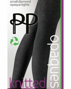 Tights & Socks|Tights & Socks*Pretty Polly Knitted Opaques Small Diamond Tights - Charcoal