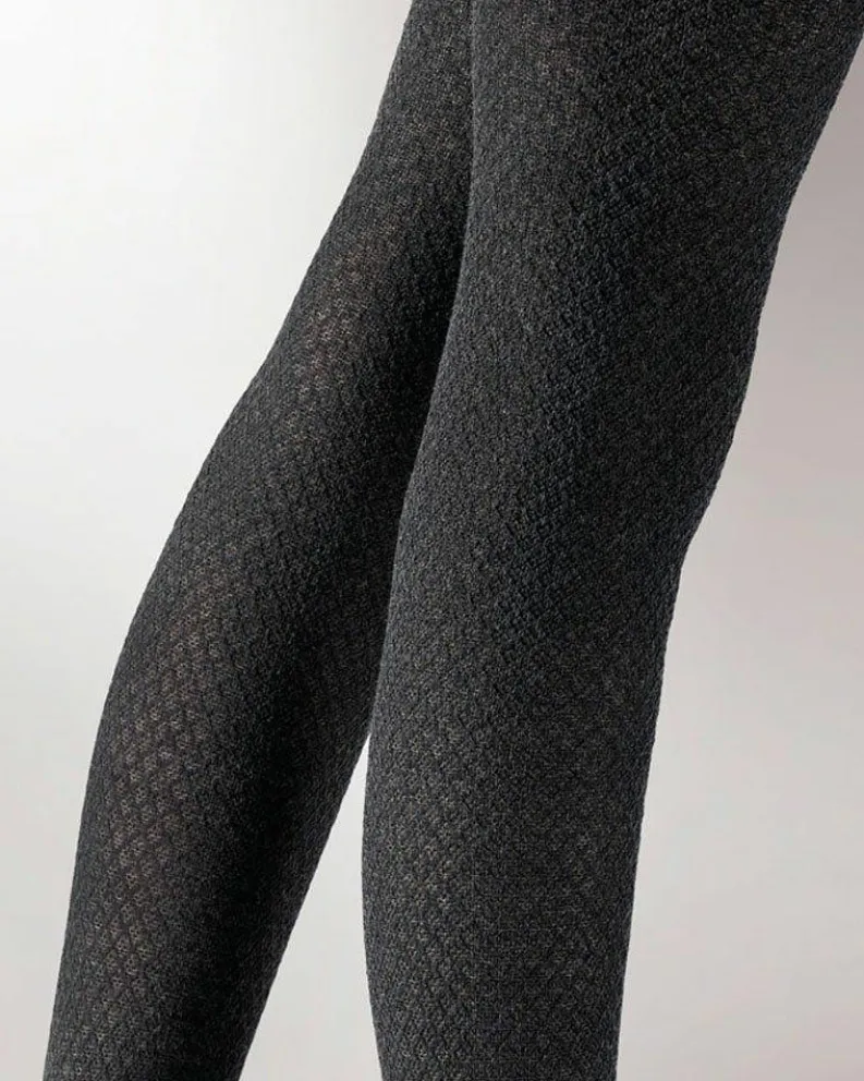 Tights & Socks|Tights & Socks*Pretty Polly Knitted Opaques Small Diamond Tights - Charcoal