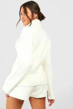 Jumpers|Knitwear*boohoo Knitted Roll Neck Jumper With Raglan Sleeve ecru
