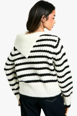 Jumpers|Up To 80% Off Winter Warmers*boohoo Knitted Collar Detail Jumper stripe