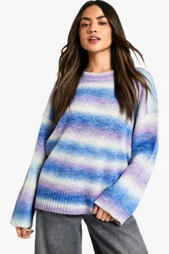 Jumpers|Jumpers & Cardigans*boohoo Knitted Stripe Crew Neck Jumper blue