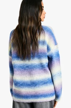 Jumpers|Jumpers & Cardigans*boohoo Knitted Stripe Crew Neck Jumper blue