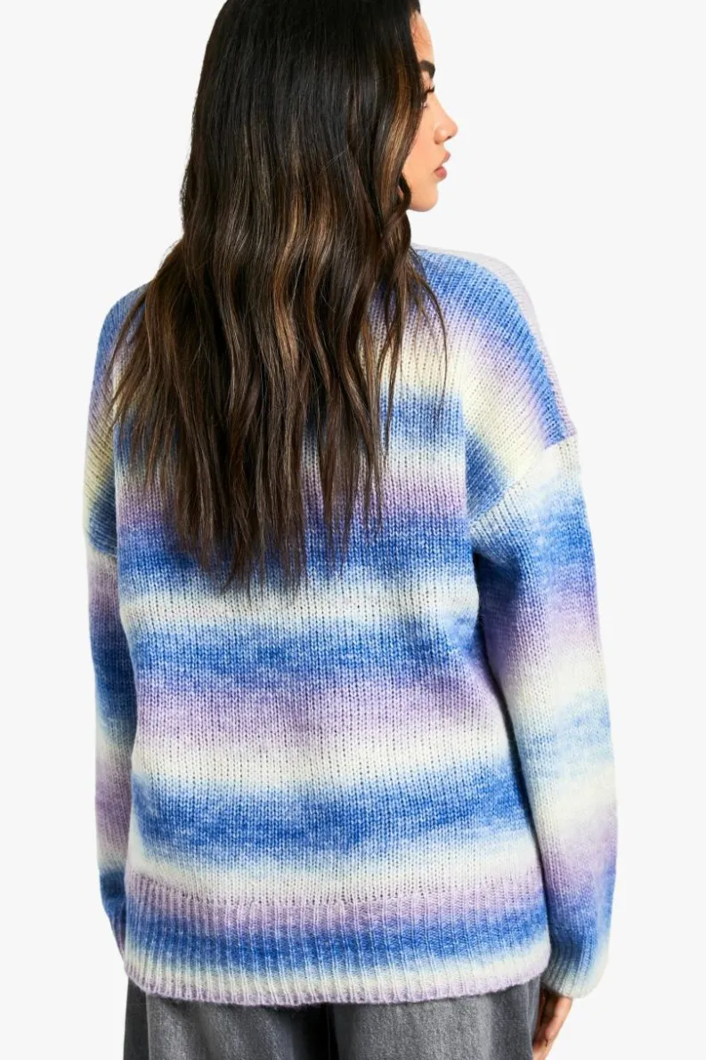 Jumpers|Jumpers & Cardigans*boohoo Knitted Stripe Crew Neck Jumper blue
