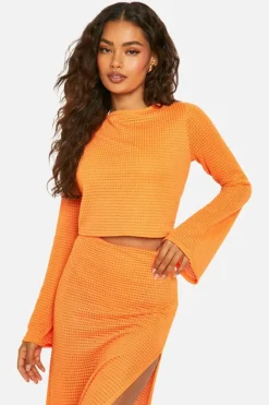Knitted Tops|Knitted Co-Ords*boohoo Knitted Tie Back Top burnt orange