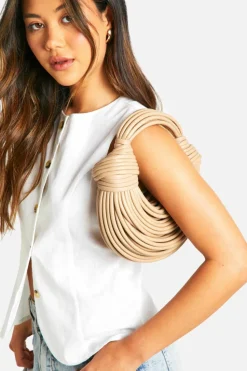 Handbags*boohoo Knot Detail Strappy Grab Bag nude