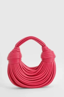 Handbags*boohoo Knot Detail Strappy Grab Bag cherry