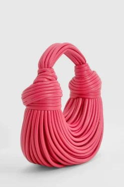 Handbags*boohoo Knot Detail Strappy Grab Bag cherry