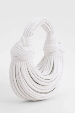 Handbags*boohoo Knot Detail Strappy Grab Bag white