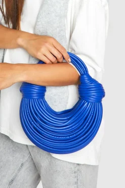Handbags*boohoo Knot Detail Strappy Grab Bag cobalt