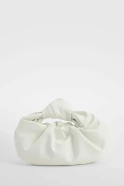 Handbags*boohoo Knot Handle Grab Bag white