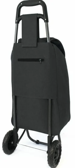 Handbags*Infinity Leather 40L Lightweight Wheeled Folding Durable Cart Strong Grocery Bag Shopping Trolley Black