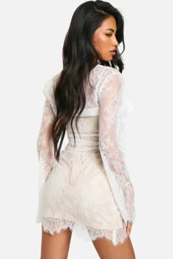 Cami Dresses*boohoo Lace Bodycon Mini Dress ivory