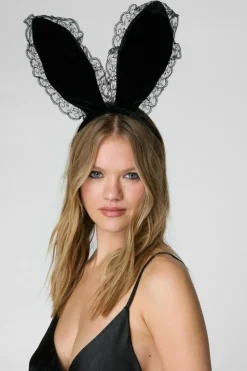 Hair Accessories*NastyGal Lace Bunny Ears black