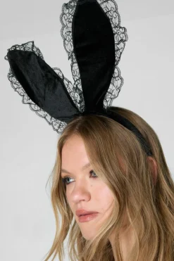 Hair Accessories*NastyGal Lace Bunny Ears black