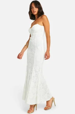 Bodycon Dresses|Maxi Dresses*boohoo Lace Corset Maxi Dress white