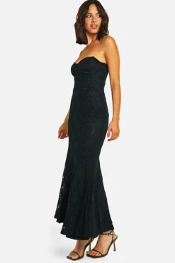 Bodycon Dresses*boohoo Lace Corset Maxi Dress black