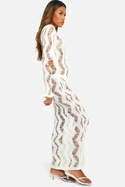 Jumper Dresses|Jumper Dresses*boohoo Ladder Scoop Back Maxi Dress white