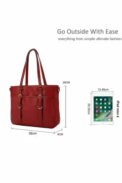 Handbags|Tote Bags*Kitise Large Bucklet Syle Tote Work Bag With Detachable Strap Black