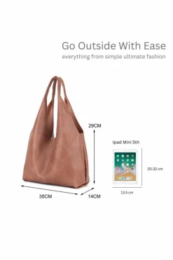 Handbags|Tote Bags*Kitise Large 2 in 1 Hobo Style Slouchy Tote Bag With Small Organiser Shoulder Bag Black