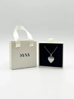 Necklaces*SVNX Large Heart Locket Necklace in Silver