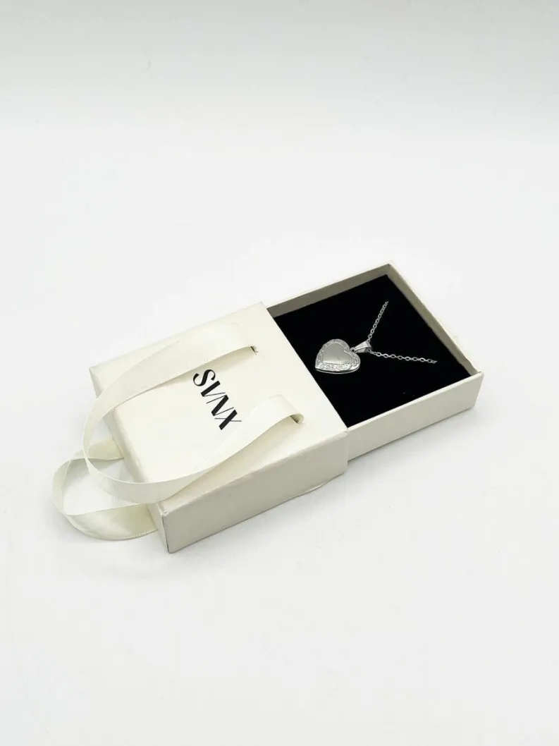 Necklaces*SVNX Large Heart Locket Necklace in Silver