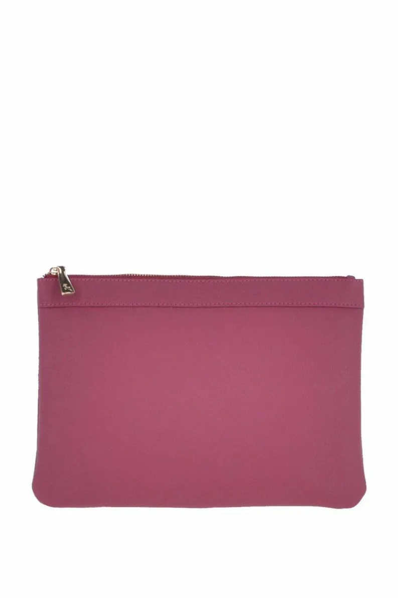 Clutch Bags*Ashwood Leather Large Padded Leather Pouch Bag Fuchsia