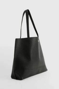 Handbags|Tote Bags*boohoo Large Popper Tote Shopper Bag black