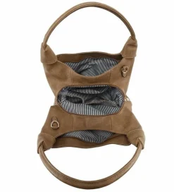 Shoulder Bags|Tote Bags*Kitise Large Roomy Triple Compartmentes Tote Shoulder Bag With Front Pockets Beige