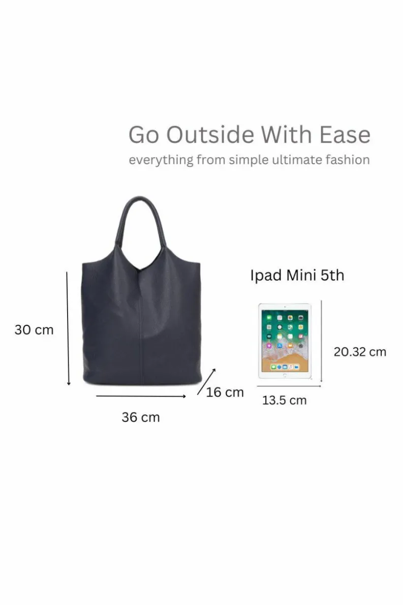 Tote Bags*Kitise Large Slouchy Tote Bag With Small Purse Organiser & Detachable Shoulder Strap Beige