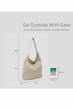 Tote Bags*Kitise Large Soft Slouch Hobo Tote Handbag Beige