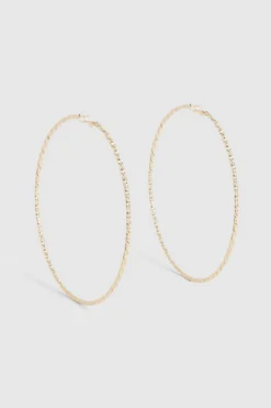 Earrings*boohoo Large Twisted Hoop Earrings gold
