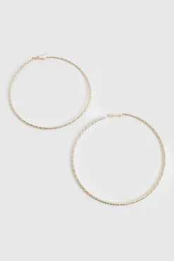 Earrings*boohoo Large Twisted Hoop Earrings gold