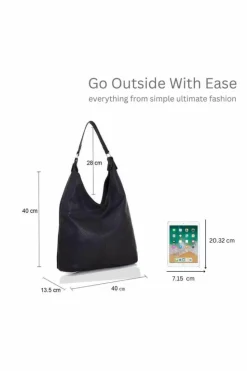 Handbags|Tote Bags*Kitise Large V Silhouette Slouch PU Leather Tote Bag Silver