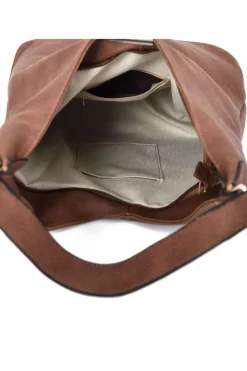 Handbags|Tote Bags*Kitise Large V Silhouette Slouch PU Leather Tote Bag Silver