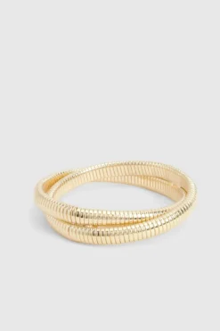 Bracelets*boohoo Layered Snake Chain Bangle gold