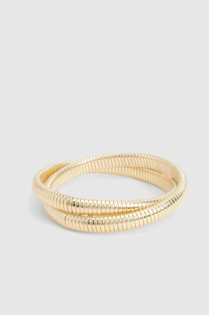 Bracelets*boohoo Layered Snake Chain Bangle gold