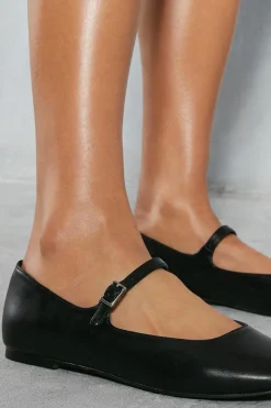 Ballet Flats|Flats*MissPap Leather Look Mary Jane Ballet Flats black