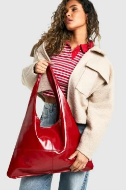 Shoulder Bags|Handbags*boohoo Leather Look Slouchy Tote Bag red