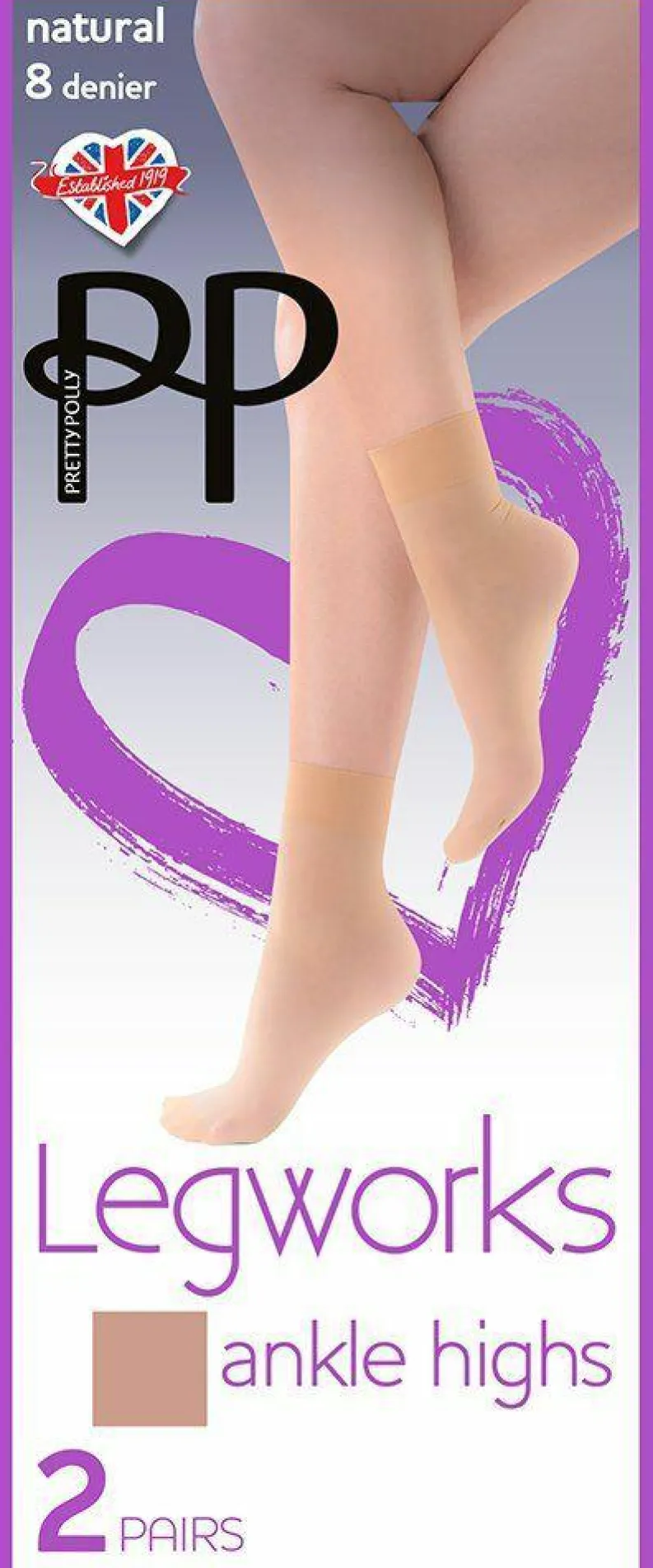 Tights & Socks|Tights & Socks*Pretty Polly Legworks 8 Denier Ankle Highs 2 Pair Pack - Natural
