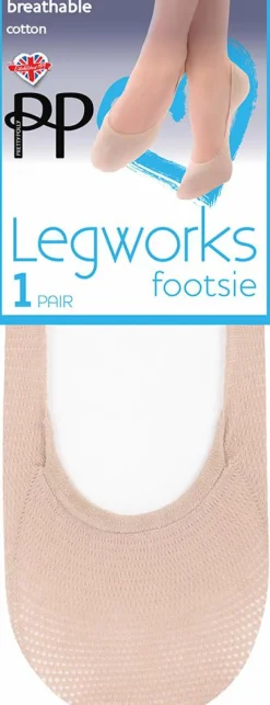 Tights & Socks|Tights & Socks*Pretty Polly Legworks 30 Denier Mesh Cotton Footsie 1 Pair Pack - Nude