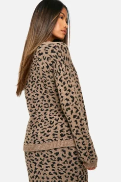 Cardigans|Knitwear*boohoo Boucle Knitted Cardigan leopard