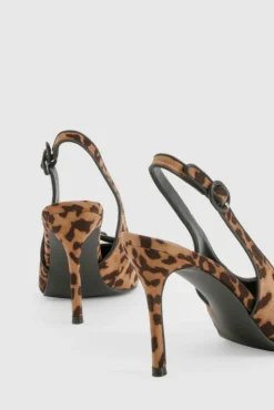 Heels*boohoo Contrast Binding Buckle Court Shoes leopard