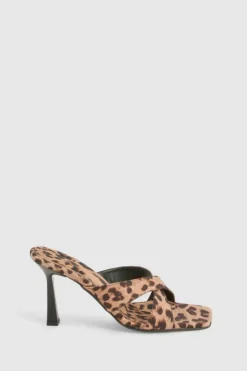 Sandals|Heels*boohoo Crossover Heeled Mules leopard